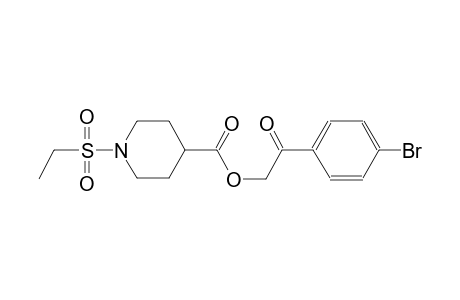 4-piperidinecarboxylic acid, 1-(ethylsulfonyl)-, 2-(4-bromophenyl)-2-oxoethyl ester