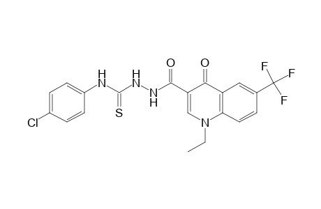 4-(p-chlorophenyl)-1-[[1,4-dihydro-1-ethyl-4-oxo-6-(trifluoromethyl)-3-quinolyl]carbonyl}-3-thiosemicarbazide