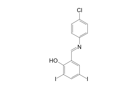 2-((E)-[(4-Chlorophenyl)imino]methyl)-4,6-diiodophenol