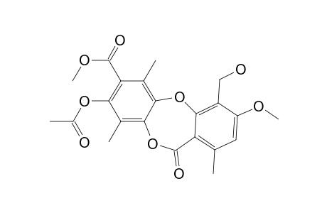 11H-Dibenzo[b,e][1,4]dioxepin-7-carboxylic acid, 8-(acetyloxy)-4-(hydroxymethyl)-3-methoxy-1,6,9-trimethyl-11-oxo-, methyl ester