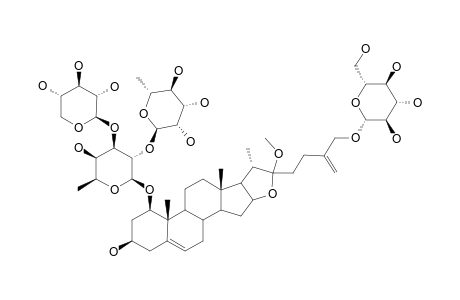 26-O-BETA-D-GLUCOPYRANOSYL-22-O-METHYLFUROSTA-5,25(27)-DIENE-1-BETA,3-BETA,22-XI,26-TETROL-1-O-[O-ALPHA-L-RHAMNOPYRANOSYL-(1->2)-O-[BETA-D-XYLOPYRA