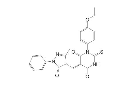 (5Z)-1-(4-ethoxyphenyl)-5-[(3-methyl-5-oxo-1-phenyl-4,5-dihydro-1H-pyrazol-4-yl)methylene]-2-thioxodihydro-4,6(1H,5H)-pyrimidinedione