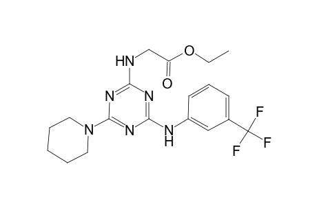 acetic acid, [[4-(1-piperidinyl)-6-[[3-(trifluoromethyl)phenyl]amino]-1,3,5-triazin-2-yl]amino]-, ethyl ester