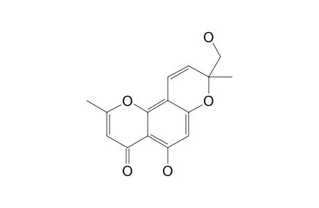 FICUFORMODIOL_A;8-S-5-HYDROXY-8-HYDROXYMETHYL-2,8-DIMETHYL-8-H-PYRANO-[2.3-F]-CHROMEN-4-ONE