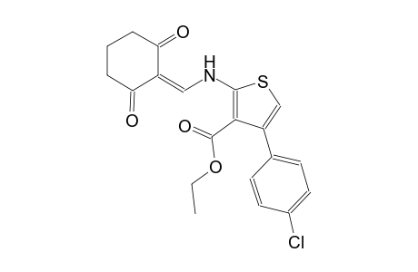 3-thiophenecarboxylic acid, 4-(4-chlorophenyl)-2-[[(2,6-dioxocyclohexylidene)methyl]amino]-, ethyl ester