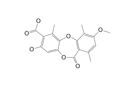 11H-Dibenzo[b,e][1,4]dioxepin-7-carboxylic acid, 8-hydroxy-3-methoxy-1,4,6-trimethyl-11-oxo-