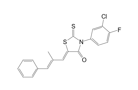 (5Z)-3-(3-chloro-4-fluorophenyl)-5-[(2E)-2-methyl-3-phenyl-2-propenylidene]-2-thioxo-1,3-thiazolidin-4-one