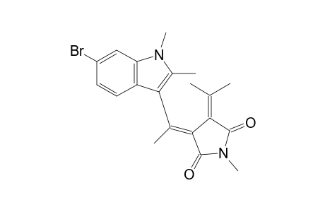 (E)-3-[1-(6-Bromo-1,2-dimethyl-1H-indol-3-yl)ethylidene]-1-methyl-4-(propan-2-ylidene)pyrrolidine-2,5-dione