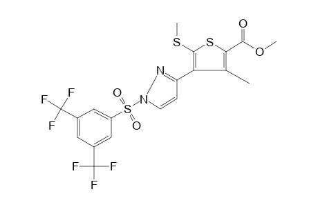 4-{1-[(alpha,alpha,alpha,alpha',alpha',alpha'-HEXAFLUORO-3,5-XYLYL)SULFONYL]PYRAZOL-3-YL}-3-METHYL-5-(METHYLTHIO)-2-THIOPHENECARBOXYLIC ACID, METHYL ESTER