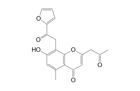 2-ACETONYL-8-(2-FUROYLMETHYL)-7-HYDROXY-5-METHYLCHROMONE
