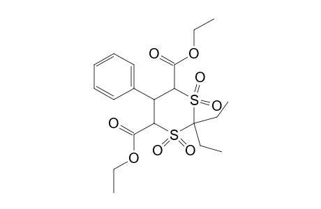 2,2-diethyl-5-phenyl-m-dithiane-4,6-dicarboxylic acid, diethyl ester, 1,1,3,3-tetraoxide