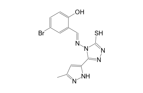 4-bromo-2-((E)-{[3-(3-methyl-1H-pyrazol-5-yl)-5-sulfanyl-4H-1,2,4-triazol-4-yl]imino}methyl)phenol