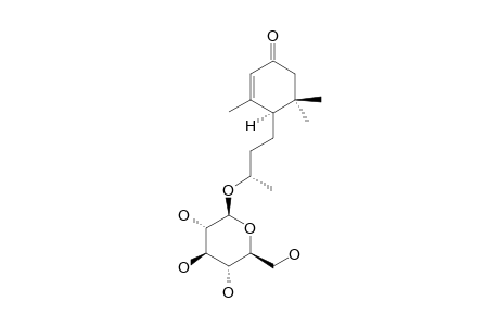 BLUMENOL-C-GLUCOPYRANOSIDE;(6R,9S)-9-HYDROXYMEGASTIGMAN-4-EN-3-ONE-9-O-BETA-D-GLUCOPYRANOSIDE