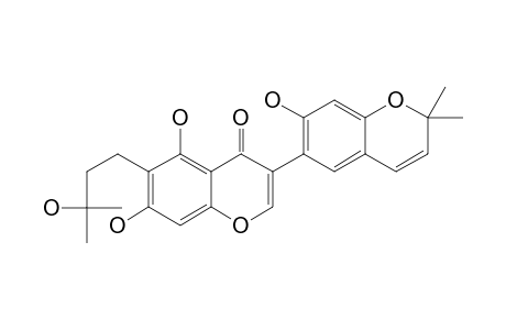 5,7,2'-TRIHYDROXY-6-(3-HYDROXY-3-METHYLBUTYL)-[(6'',6''-DIMETHYLPYRANO-(2'',3'':4',5')]-ISOFLAVONE