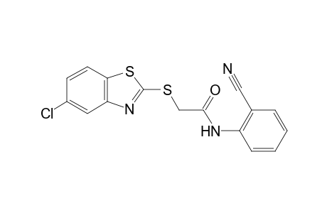 2-[(5-chloro-1,3-benzothiazol-2-yl)sulfanyl]-N-(2-cyanophenyl)acetamide