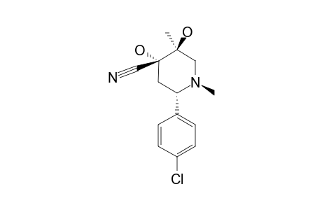 3E,4E-DIHYDROXY-1,3A-DIMETHYL-2E-(4-CHLOROPHENYL)-4A-CYANOPIPERIDINE