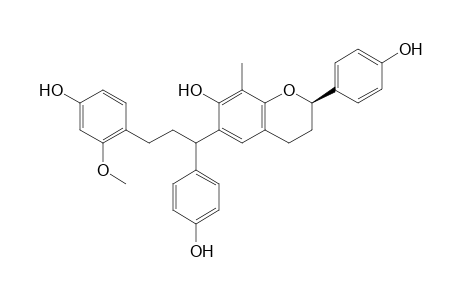 (2-R)-8-METHYLSOCOTRIN-4'-OL;(2-R)-2-(4-HYDROXYPHENYL)-6-[1-(4-HYDROXYPHENYL)-3-(4-HYDROXY-2-METHOXYPHENYL)-PROPYL]-8-METHYLCHROMAN-7-OL