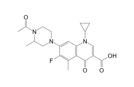 1-Cyclopropyl-7-(4-ethanoyl-3-methyl-piperazin-1-yl)-6-fluoranyl-5-methyl-4-oxidanylidene-quinoline-3-carboxylic acid