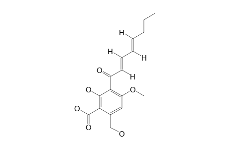 CAVOXIN;2-HYDROXY-3-(1-OXO-2E,4E-OCTADIENYL)-4-METHOXY-6-HYDROXYMETHYL-BENZOIC-ACID