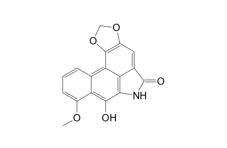 7-Hydroxyaristolactam-1;7-hydroxy-8-methoxybenzo-[F]-1,3-benzodioxolo-[6,5,4-cd]-indol-5-(6H)-one