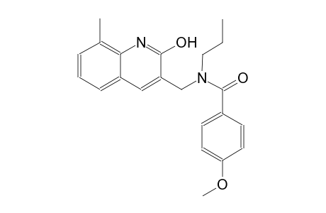 N-[(2-hydroxy-8-methyl-3-quinolinyl)methyl]-4-methoxy-N-propylbenzamide