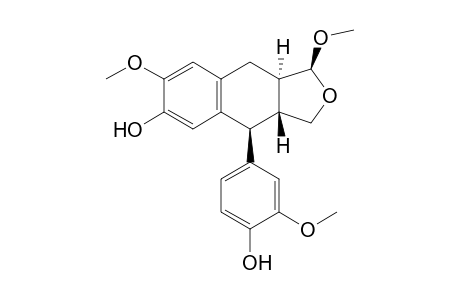 Naphtho[2,3-c]furan-6-ol, 1,3,3a,4,9,9a-hexahydro-4-(4-hydroxy-3-methoxyphenyl)-1,7-dimethoxy-, [1S-(1.alpha.,3a.alpha.,4.alpha.,9a.b eta.)]-