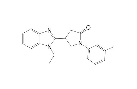 2-Pyrrolidinone, 4-(1-ethyl-1H-1,3-benzimidazol-2-yl)-1-(3-methylphenyl)-