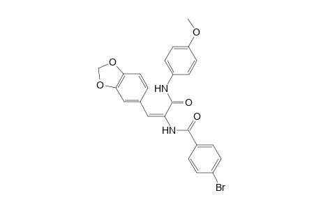 N-{(E)-2-(1,3-benzodioxol-5-yl)-1-[(4-methoxyanilino)carbonyl]ethenyl}-4-bromobenzamide