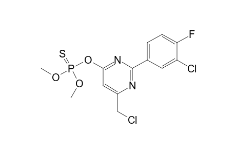 2-(3-chloro-4-fluorophneyl)-6-(chloromethyl)-4-pyrimidinol, O-ester with O,O-dimethyl phosphorothioate