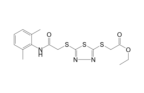 Acetic acid, [[5-[[2-[(2,6-dimethylphenyl)amino]-2-oxoethyl]thio]-1,3,4-thiadiazol-2-yl]thio]-, ethyl ester