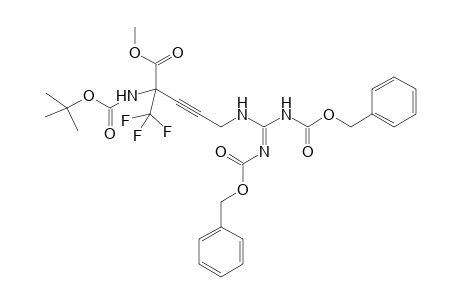 5-[bis(benzyloxycarbonylamino)methyleneamino]-2-(tert-butoxycarbonylamino)-2-(trifluoromethyl)pent-3-ynoic acid methyl ester