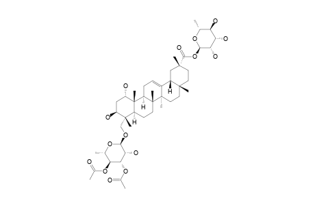 #4;1-ALPHA,3-BETA-DIHYDROXYIMBERBIC-ACID-23-O-ALPHA-[L-3,4-DIACETYL-RHAMNOPYRANOSYL]-29-O-ALPHA-RHAMNOPYRANOSIDE;1-ALPHA,3-BETA,23-TRIHYDROXY-OLEAN-12-EN-29-OA