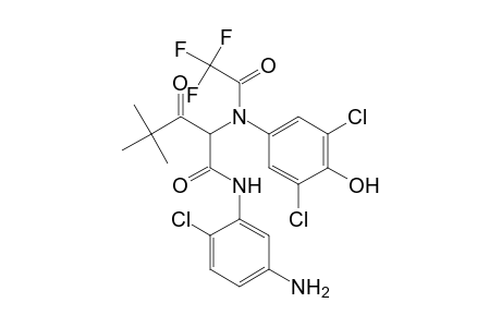 N-(5-amino-2-chlorophenyl)-2-(N-(3,5-dichloro-4-hydroxyphenyl)-2,2,2-trifluoroacetamido)-4,4-dimethyl-3-oxopentanamide