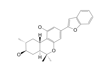 MACHAERIOL-D;6AS,7,8,9R,10,10AS-HEXAHYDRO-1,8R-DIHYDROXY-6,6,9-TRIMETHYL-3-BENZO-[B]-FURAN-1-YL-6H-DIBENZO-[B,D]-PYRAN