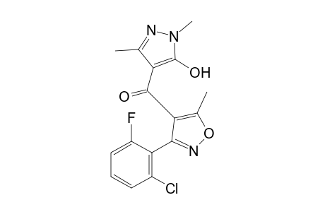 3-(2-chloro-6-fluorophenyl)-5-methyl-4-isoxazolyl 1,3-dimethyl-5-hydroxypyrazol-4-yl ketone