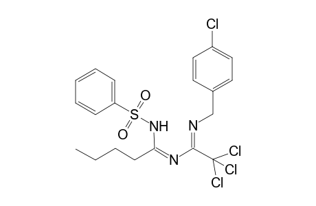 N-(Phenylsulfonyl)-N'-2,2,2-trichloro-1-[(4-chlorobenzyl)imino)ethyl]pentanimidamide