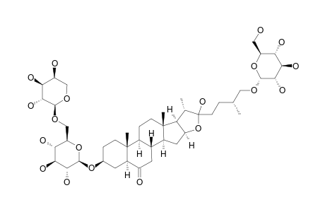 26-O-BETA-D-GLUCOPYRANOSYL-3-BETA,22-XI,26-TRIHYDROXY-(25R)-5-ALPHA-FUROSTAN-6-ONE-3-O-ALPHA-L-ARABINOPYRANOSYL-(1->6)-BETA-D-GLUCOPYRANOSIDE