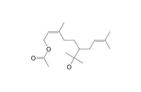 2-Octene-1,7-diol, 3,7-dimethyl-6-(3-methyl-2-butenyl)-, 1-acetate, (Z)-(.+-.)-