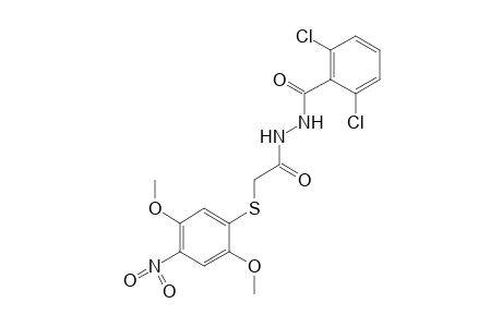 1-(2,6-dichlorobenzoyl)-2-{[(2,5-dimethoxy-4-nitrophenyl)thio]acetyl}hydrazine