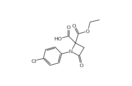 1-(p-CHLOROPHENYL)-4-OXO-2,2-AZETIDINEDICARBOXYLIC ACID, ETHYL ESTER