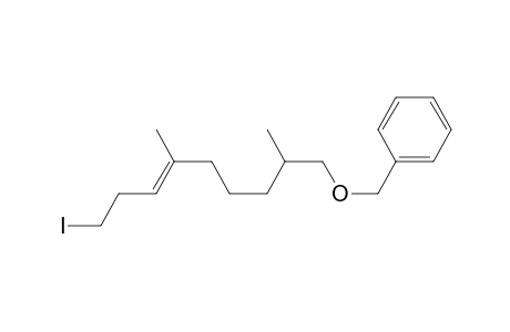 Benzene, [[(9-iodo-2,6-dimethyl-6-nonenyl)oxy]methyl]-, (E)-(.+-.)-