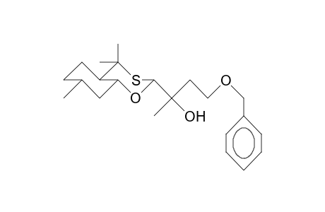 3(eq)-(3-Benzyloxy-1(R)-hydroxy-1-methyl-propyl)-5,5,9(eq)-trimethyl-2-oxa-4-thia-trans-bicyclo(4.4.0)decane