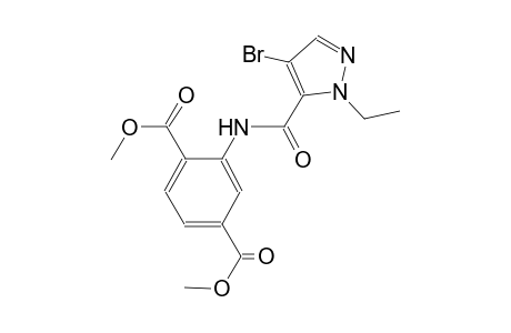 dimethyl 2-{[(4-bromo-1-ethyl-1H-pyrazol-5-yl)carbonyl]amino}terephthalate