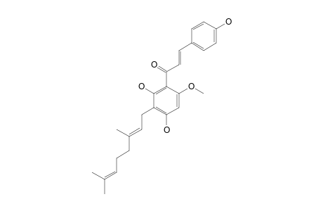 3'-GERANYL-2',4,4'-TRIHYDROXY-6'-METHOXYCHALCONE;3'-GERANYL-6'-O-METHYLCHALCONARINGENIN