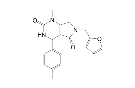 1H-pyrrolo[3,4-d]pyrimidine-2,5-dione, 6-(2-furanylmethyl)-3,4,6,7-tetrahydro-1-methyl-4-(4-methylphenyl)-
