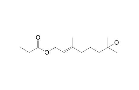 7-Hydroxy-3,7-dimethyl-2-octen-1-yl propionate