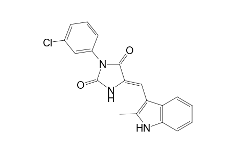 (5Z)-3-(3-chlorophenyl)-5-[(2-methyl-1H-indol-3-yl)methylene]-2,4-imidazolidinedione