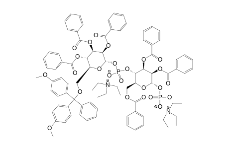 #6;2,3,6-TRI-O-BENZOYL-ALPHA-D-MANNOPYRANOSYL-HYDROGENPHOSPHATE4-[2,3,4-TRI-O-BENZOYL-6-O-(PARA,PARA'-DIMETHOXYTRITYL)-ALPHA-D-MANNOPYRANOSYL-PHOSPHATE]-BISTRI