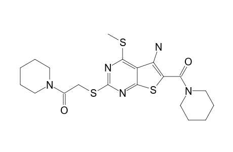 5-AMINO-4-METHYLSULFANYL-2-(PIPERIDINOCARBONYLMETHYLSULFANYL)-THIENO-[2,3-D]-PYRIMIDIN-6-CARBOXYLIC-ACID-PIPERIDIDE