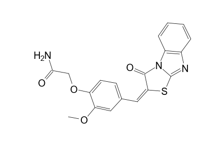 2-[2-methoxy-4-[(E)-(1-oxidanylidene-[1,3]thiazolo[3,2-a]benzimidazol-2-ylidene)methyl]phenoxy]ethanamide